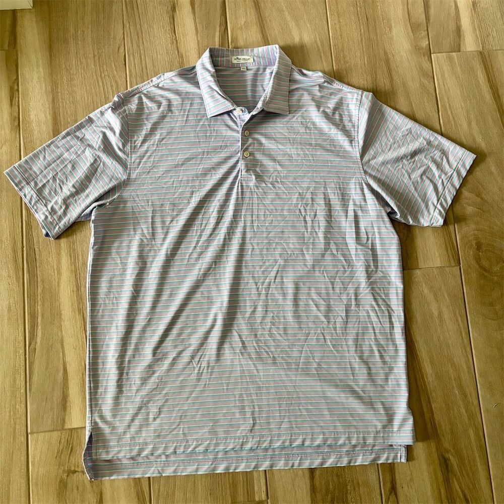 Peter Millar Men's 2XL Striped Polo Shirt Multicolor Short Sleeve